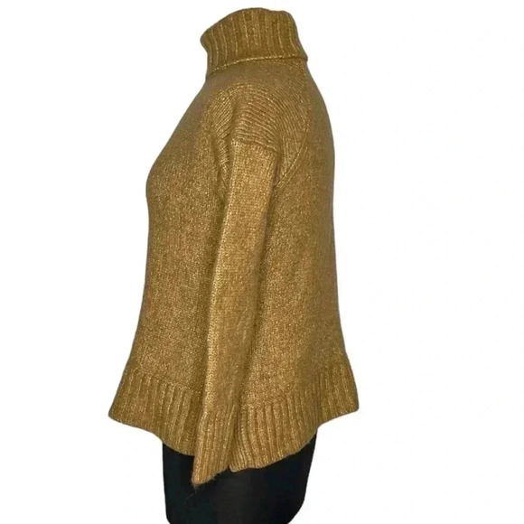 Everlane Turtleneck Long Sleeve Ribbed Detail Brown Sweater Size S - Picture 2 of 7